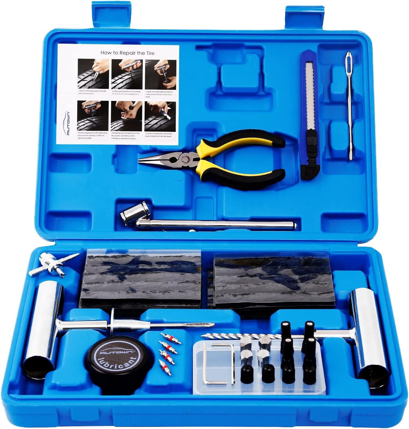 AUTOWN tire plug repair kit in blue case